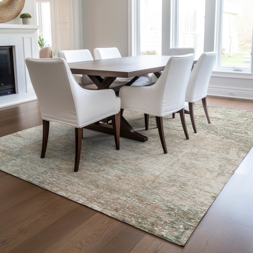 Luxury Washable Indoor/Outdoor Solace Linen 2'6" x 3'10" Rug. Picture 6