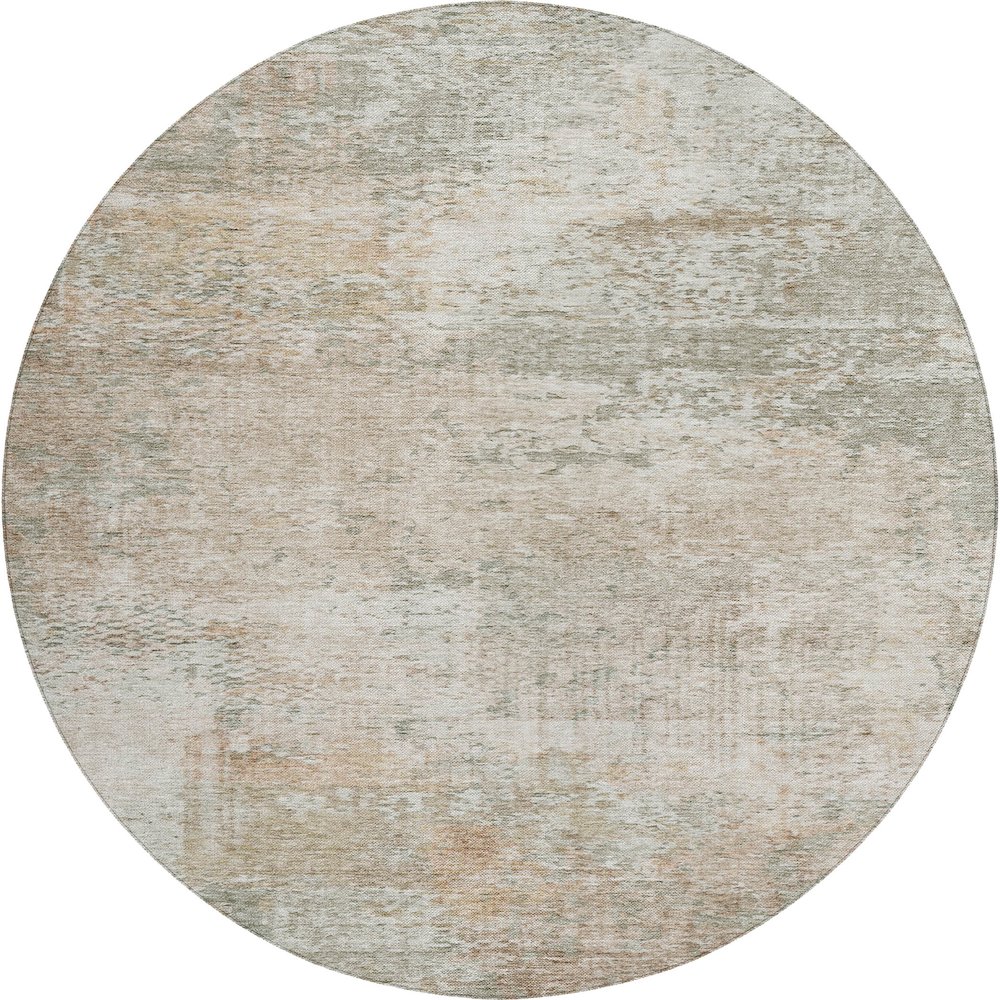 Luxury Washable Indoor/Outdoor Solace Linen 8' x 8' Round Rug. Picture 1
