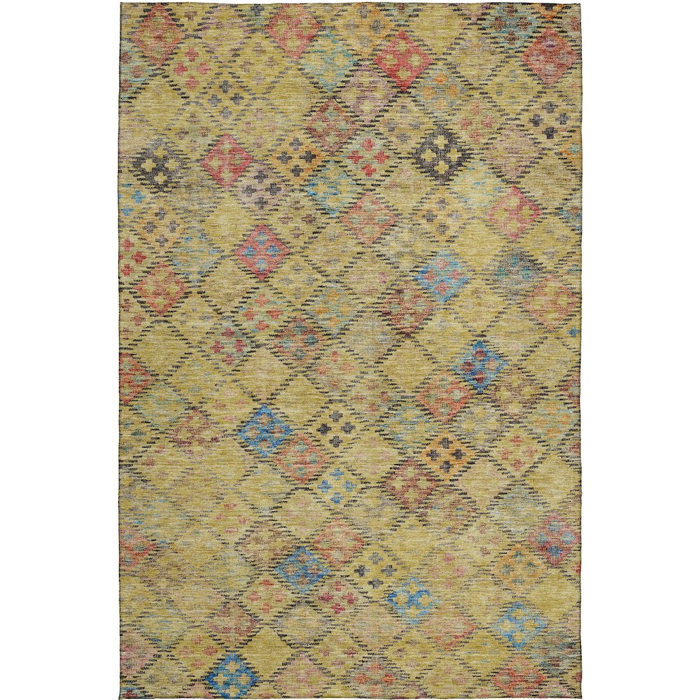 Luxury Washable Indoor/Outdoor Solace Gold 2'6" x 3'10" Rug. Picture 1