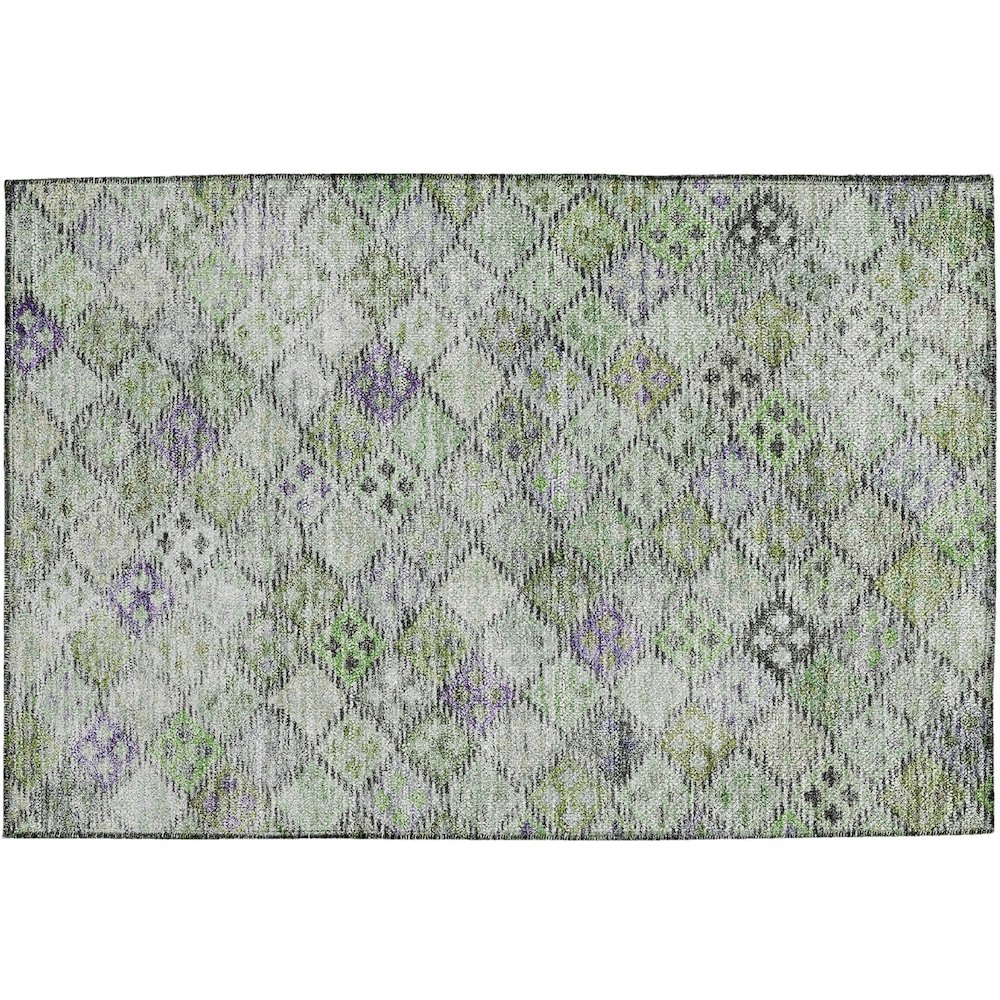 Luxury Washable Indoor/Outdoor Solace Green 1'8" x 2'6" Rug. Picture 1
