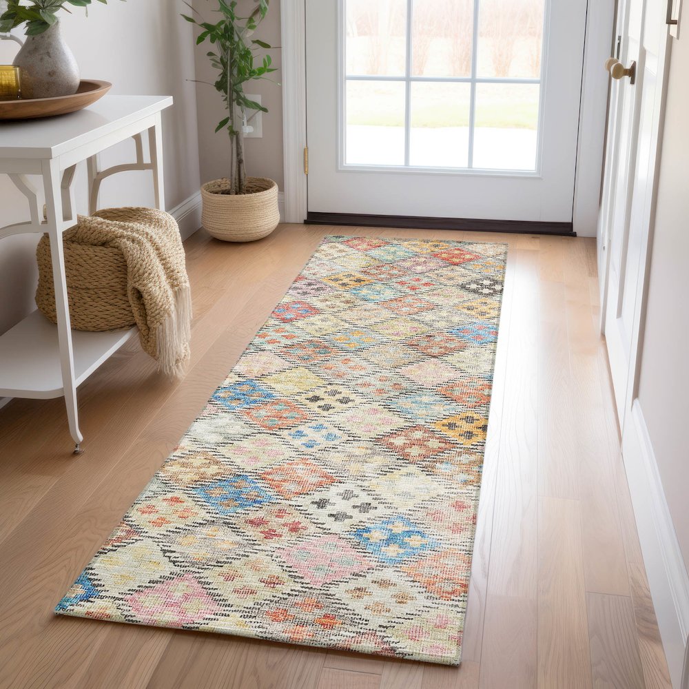 Luxury Washable Indoor/Outdoor Solace Paprika 2'3" x 7'6" Runner Rug. Picture 5