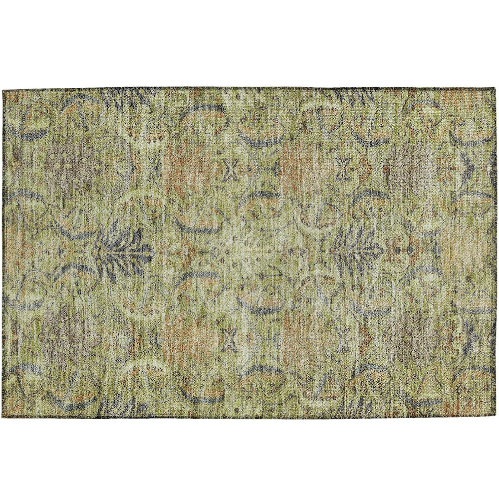 Luxury Washable Indoor/Outdoor Solace Aloe 1'8" x 2'6" Rug. Picture 1