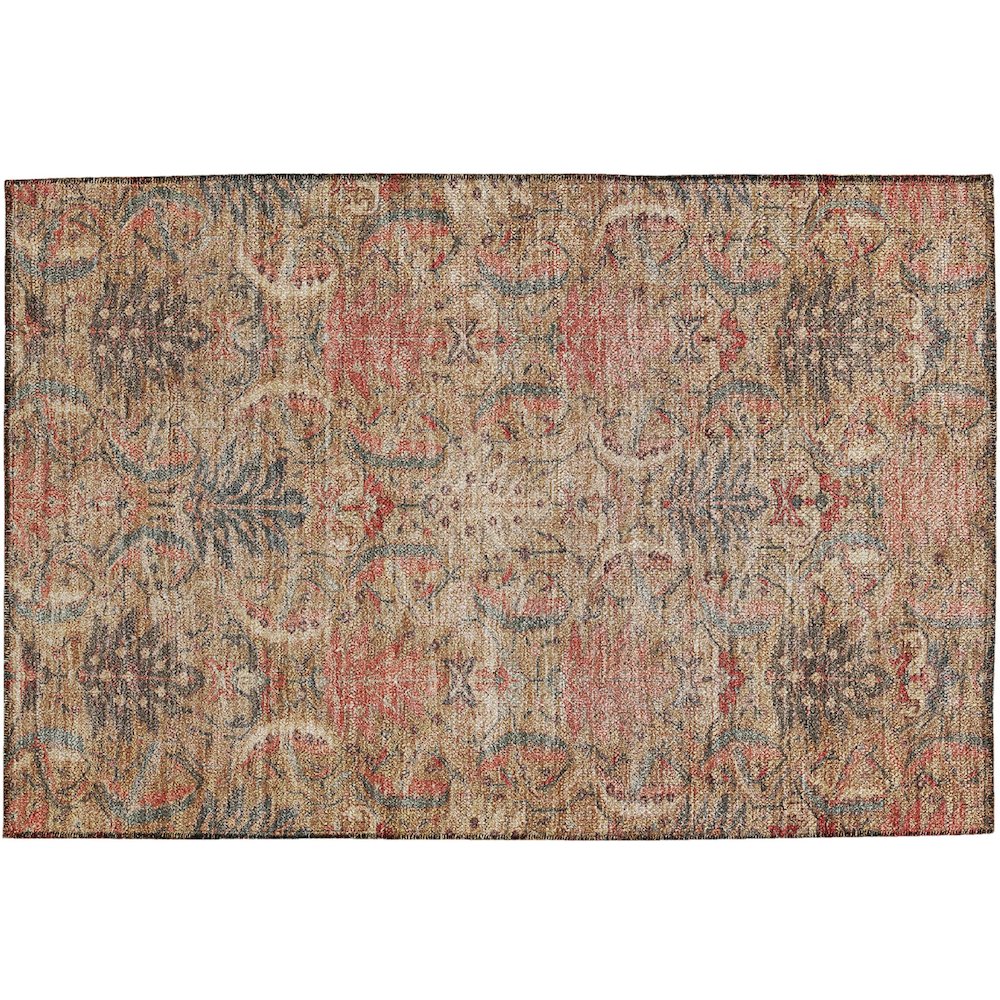 Luxury Washable Indoor/Outdoor Solace Tan 1'8" x 2'6" Rug. Picture 1