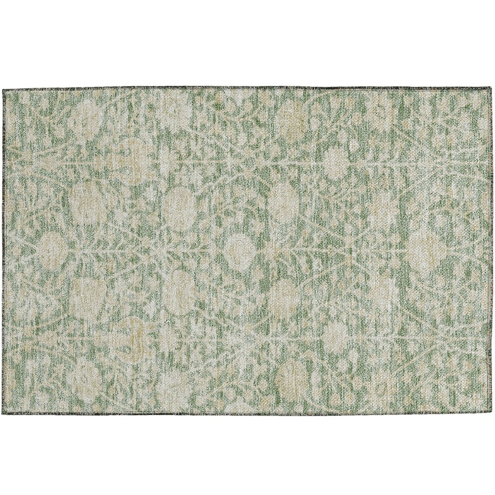 Luxury Washable Indoor/Outdoor Solace Aloe 1'8" x 2'6" Rug. Picture 1