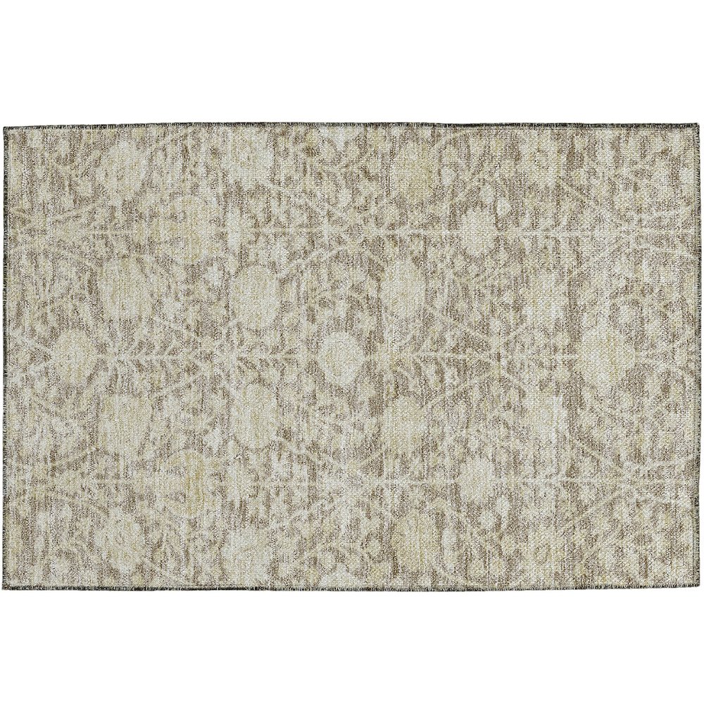 Luxury Washable Indoor/Outdoor Solace Mocha 1'8" x 2'6" Rug. Picture 1