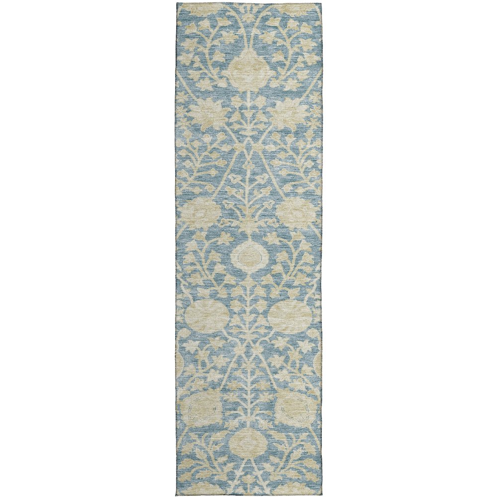 Luxury Washable Indoor/Outdoor Solace Sky 2'3" x 7'6" Runner Rug. Picture 1