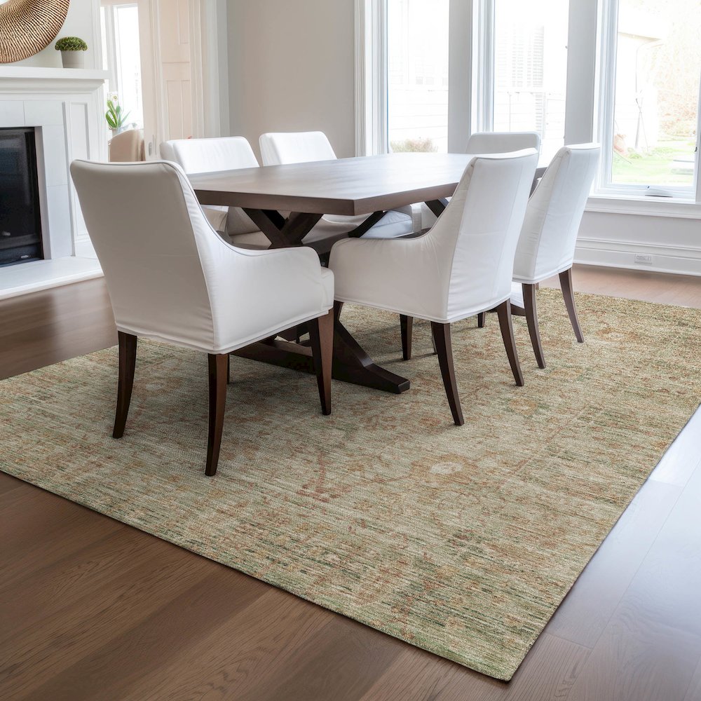 Luxury Washable Indoor/Outdoor Solace Beige 2'6" x 3'10" Rug. Picture 6