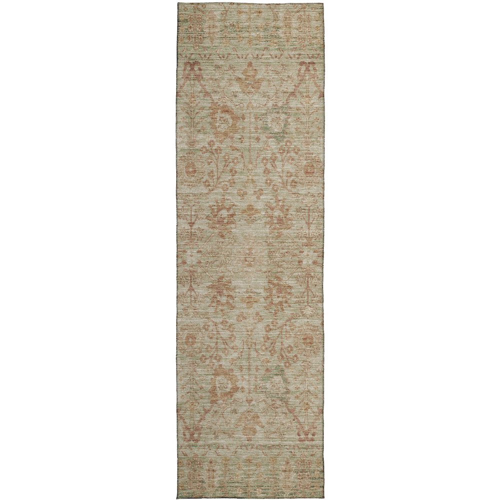 Luxury Washable Indoor/Outdoor Solace Beige 2'3" x 7'6" Runner Rug. Picture 1