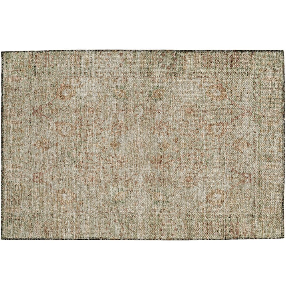 Luxury Washable Indoor/Outdoor Solace Beige 1'8" x 2'6" Rug. Picture 1