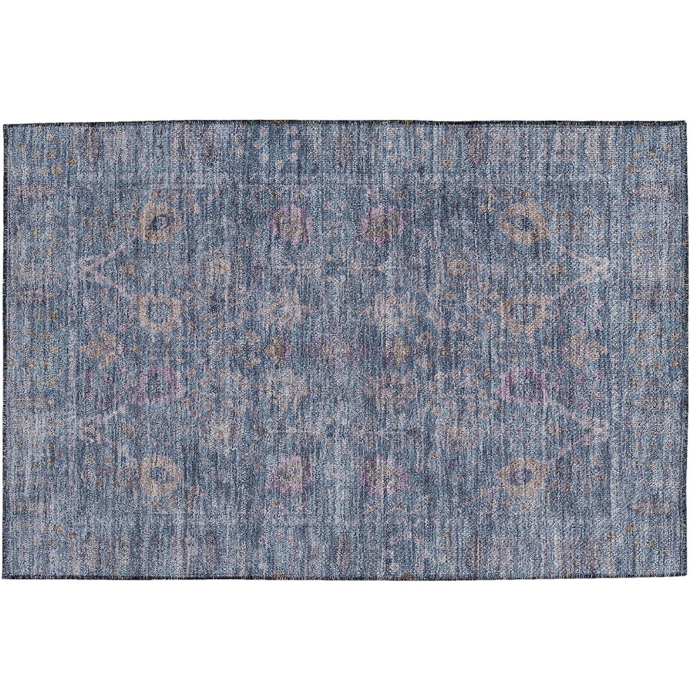 Luxury Washable Indoor/Outdoor Solace Denim 1'8" x 2'6" Rug. Picture 1