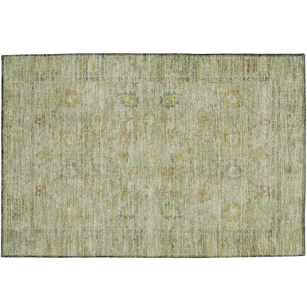 Luxury Washable Indoor/Outdoor Solace Sage 1'8" x 2'6" Rug. Picture 1