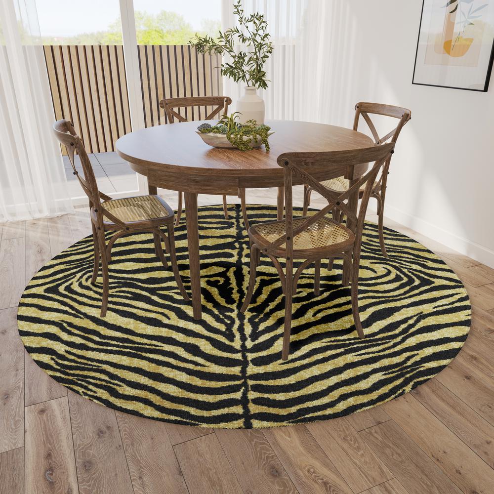 Safari Gilded Animal Animal Print 8' x 8' Area Rug Gilded ASF31. Picture 1