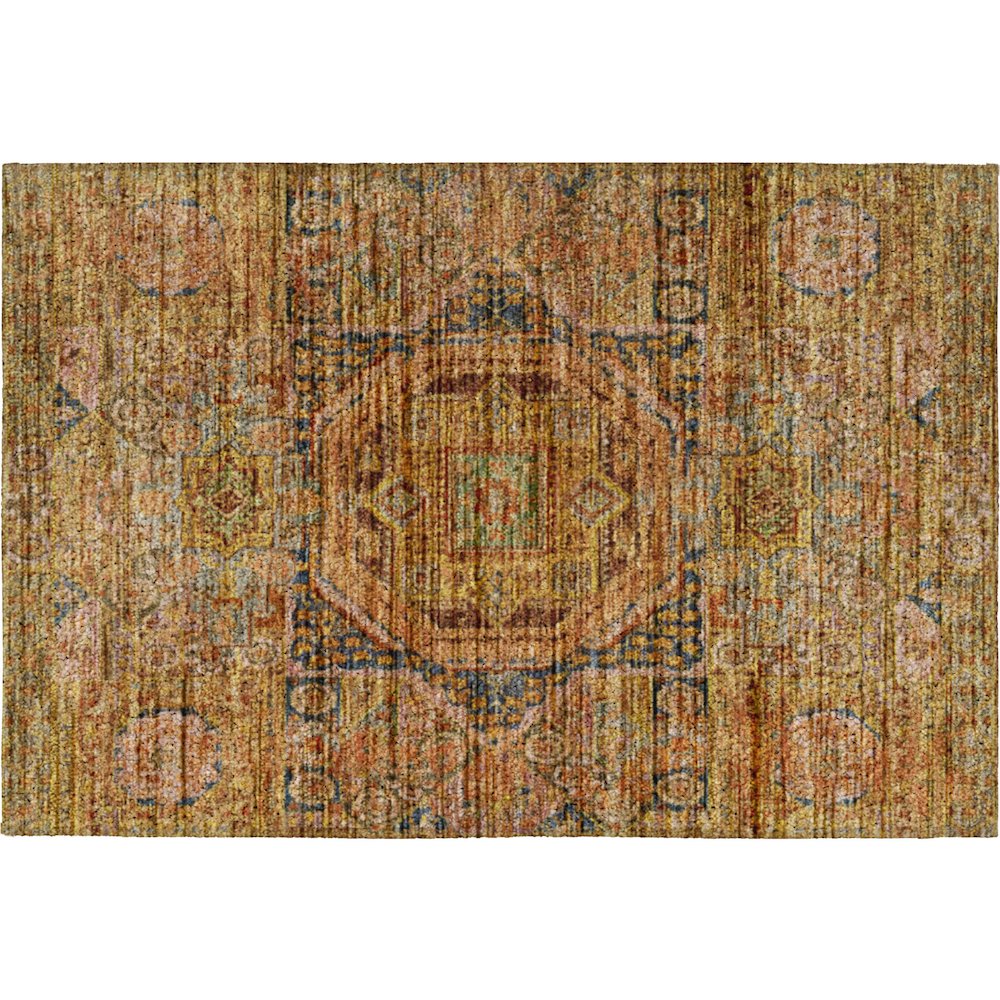 Indoor/Outdoor Silk Road Curry 1'8" x 2'6" Rug. Picture 1