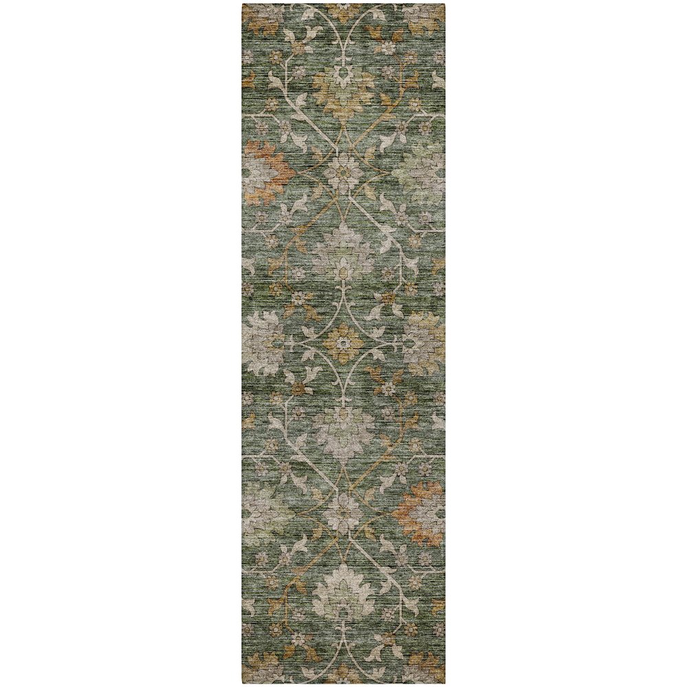 Indoor/Outdoor Silk Road Basil 2'3" x 7'6" Runner Rug. Picture 1