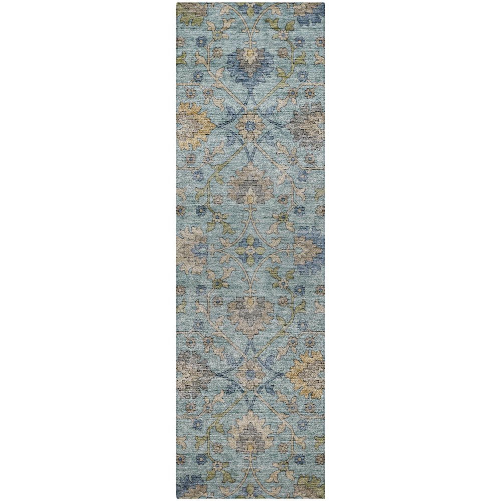 Indoor/Outdoor Silk Road Denim 2'3" x 7'6" Runner Rug. Picture 1
