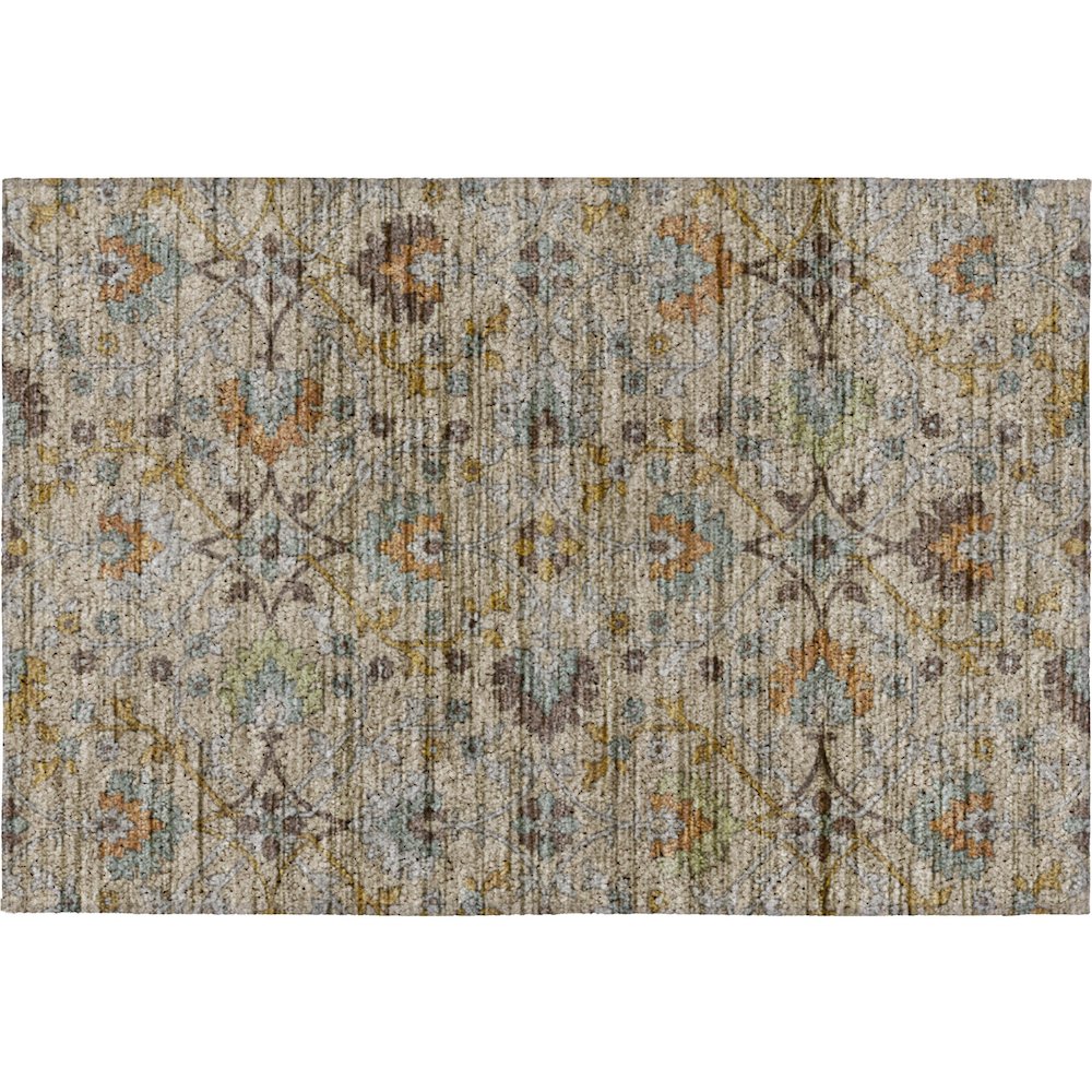Indoor/Outdoor Silk Road Flax 1'8" x 2'6" Rug. Picture 1