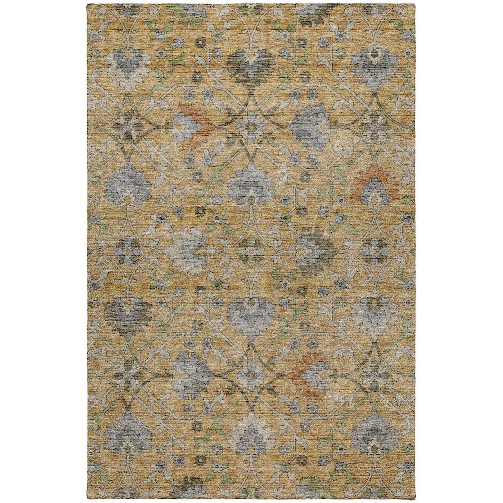 Indoor/Outdoor Silk Road Saffron 2'6" x 3'10" Rug. Picture 1