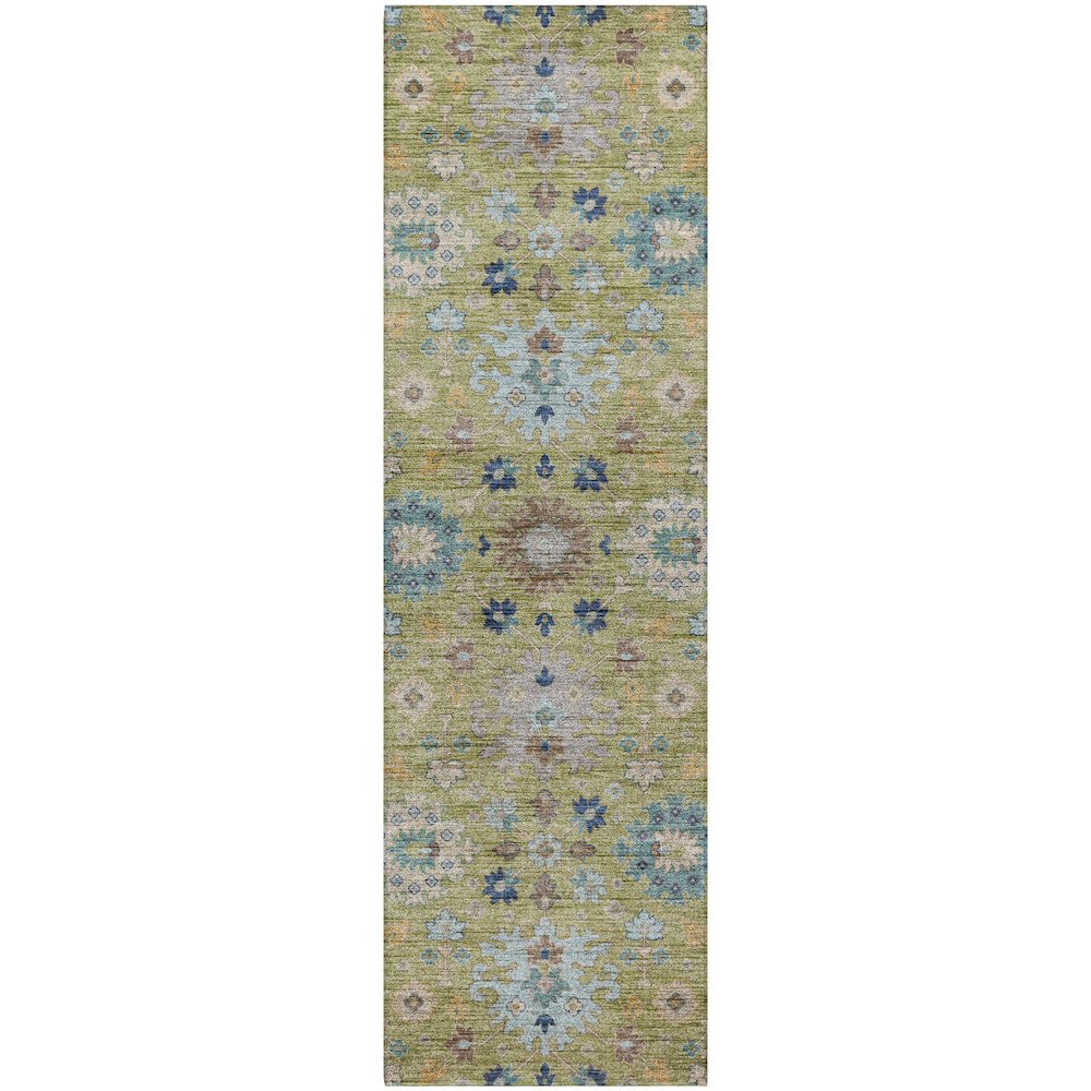Indoor/Outdoor Silk Road Aloe 2'3" x 7'6" Runner Rug. Picture 1