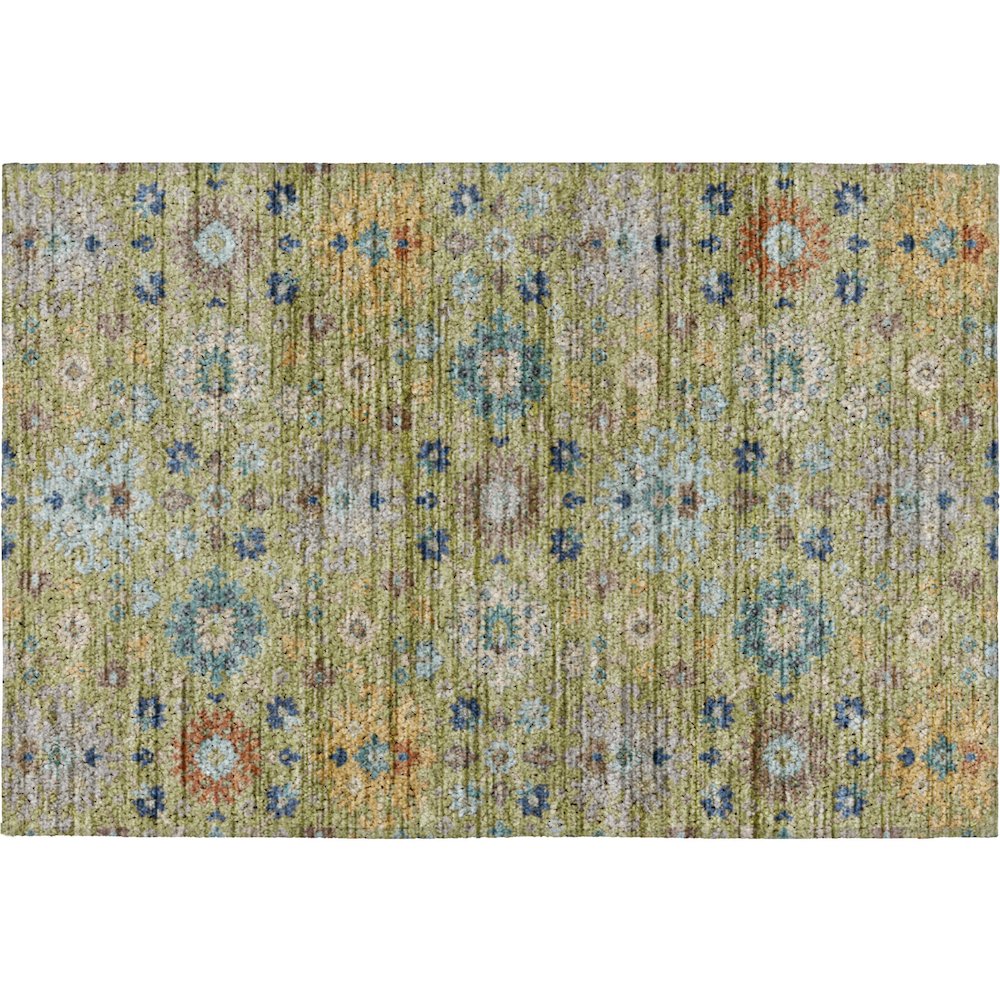 Indoor/Outdoor Silk Road Aloe 1'8" x 2'6" Rug. Picture 1