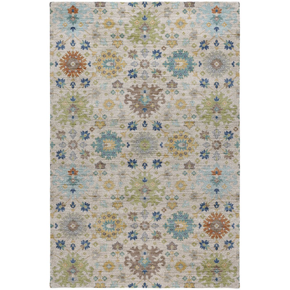 Indoor/Outdoor Silk Road Ivory 2'6" x 3'10" Rug. Picture 1