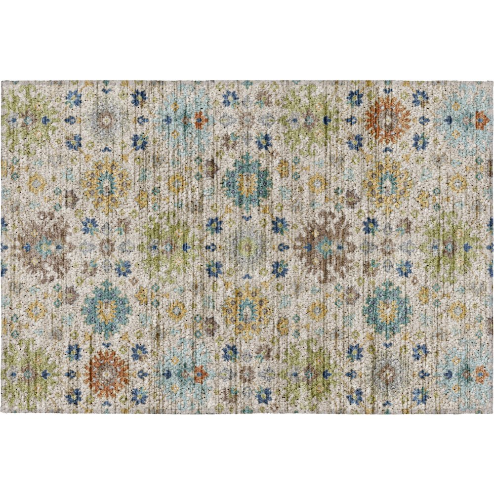Indoor/Outdoor Silk Road Ivory 1'8" x 2'6" Rug. Picture 1