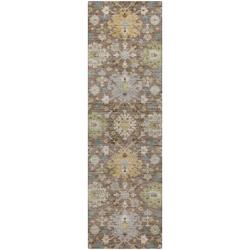 Indoor/Outdoor Silk Road Mocha 2'3" x 7'6" Runner Rug. Picture 1