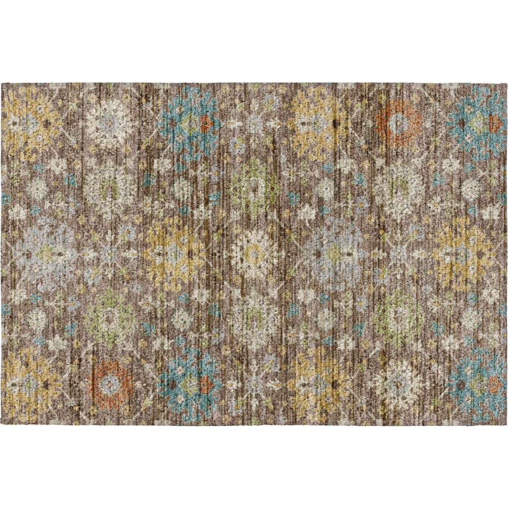 Indoor/Outdoor Silk Road Mocha 1'8" x 2'6" Rug. Picture 1