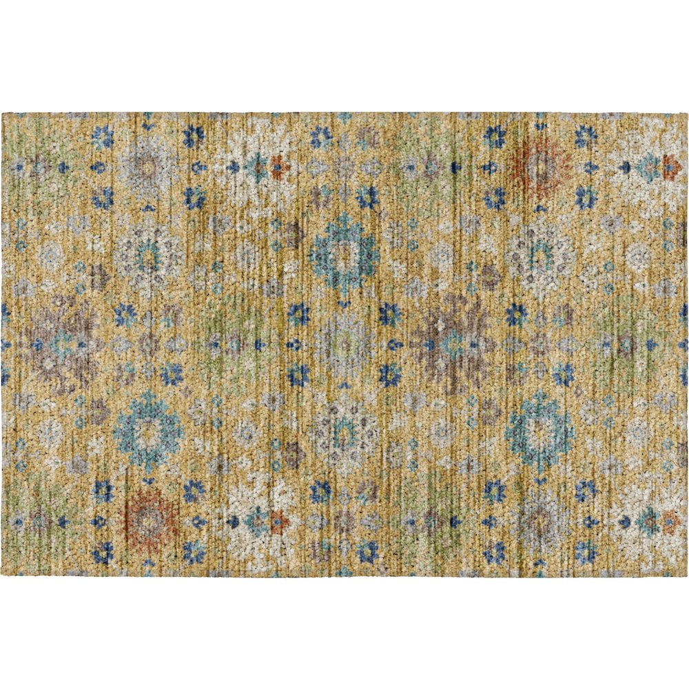 Indoor/Outdoor Silk Road Turmeric 1'8" x 2'6" Rug. Picture 1