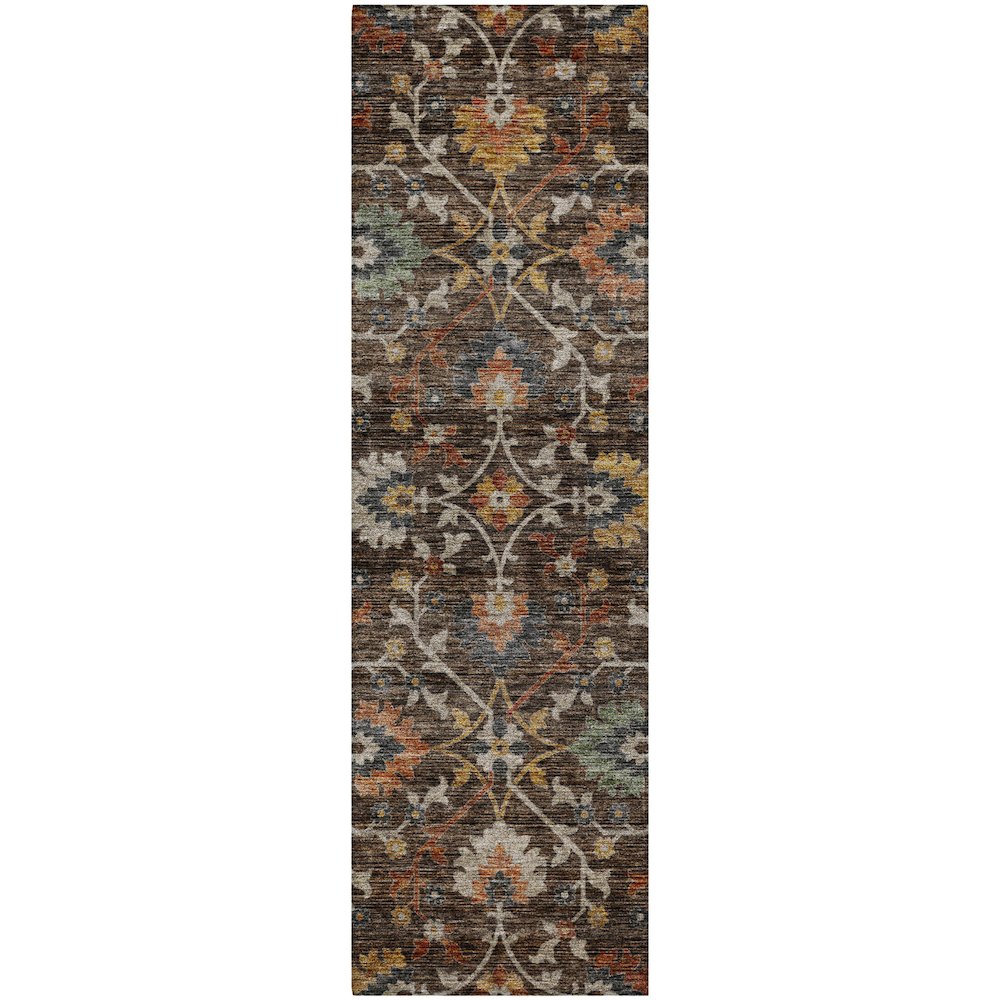 Indoor/Outdoor Silk Road Chocolate 2'3" x 7'6" Runner Rug. Picture 1