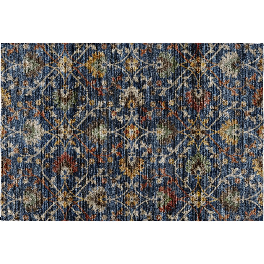 Indoor/Outdoor Silk Road Navy 1'8" x 2'6" Rug. Picture 1