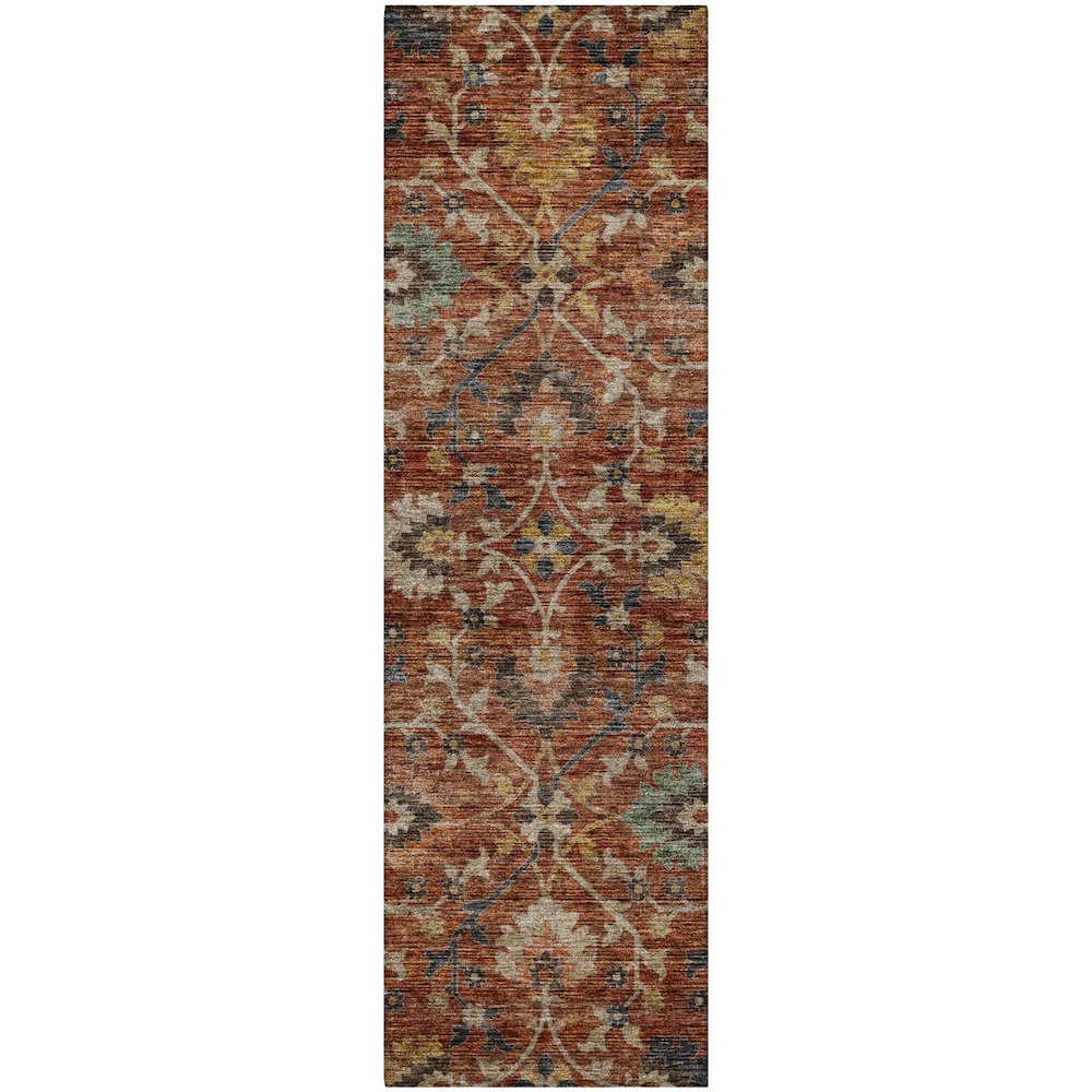 Indoor/Outdoor Silk Road Paprika 2'3" x 7'6" Runner Rug. Picture 1