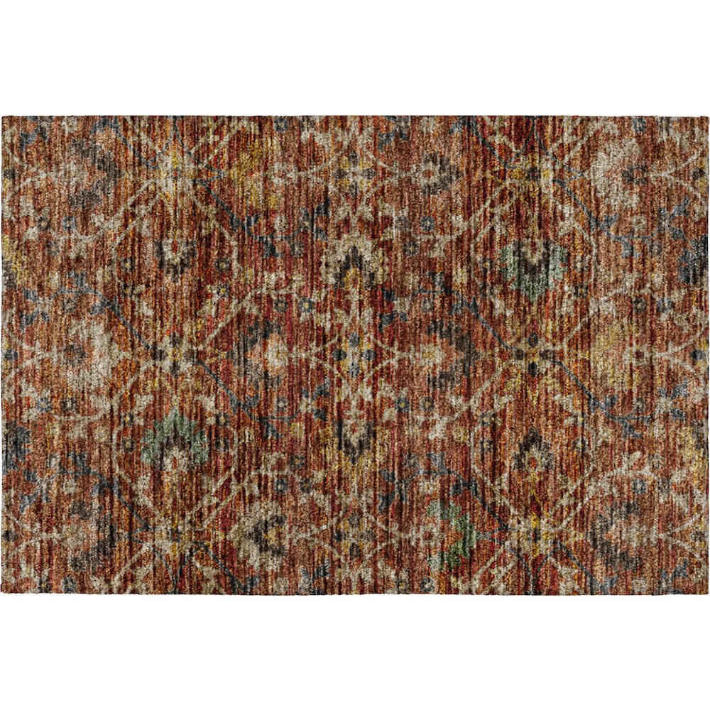 Indoor/Outdoor Silk Road Paprika 1'8" x 2'6" Rug. Picture 1