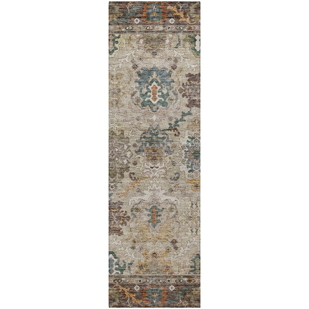 Indoor/Outdoor Silk Road Chocolate 2'3" x 7'6" Runner Rug. Picture 1
