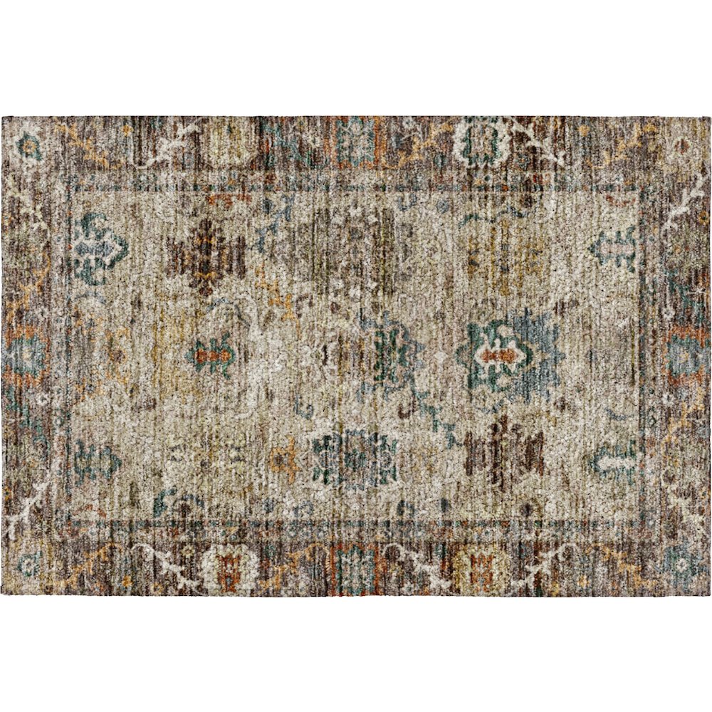 Indoor/Outdoor Silk Road Chocolate 1'8" x 2'6" Rug. Picture 1