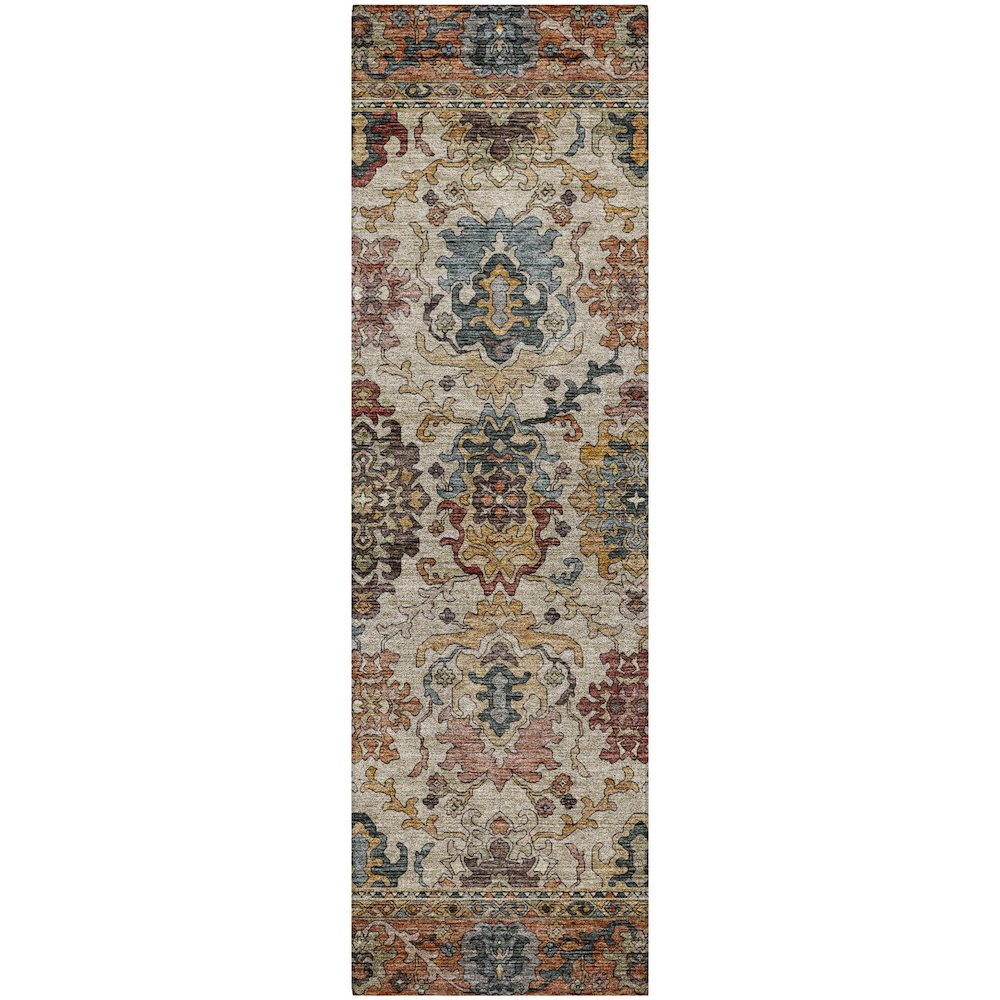 Indoor/Outdoor Silk Road Copper 2'3" x 7'6" Runner Rug. Picture 1