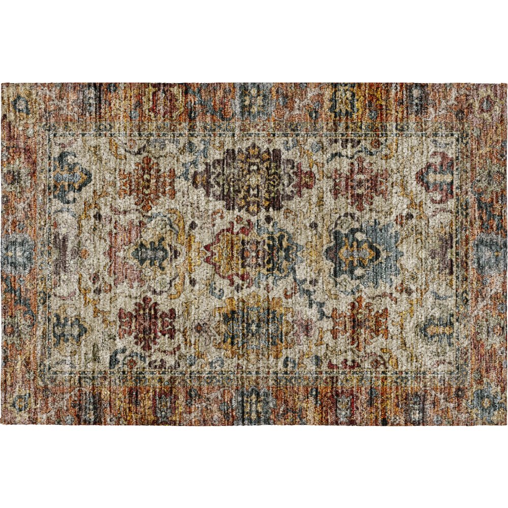 Indoor/Outdoor Silk Road Copper 1'8" x 2'6" Rug. Picture 1