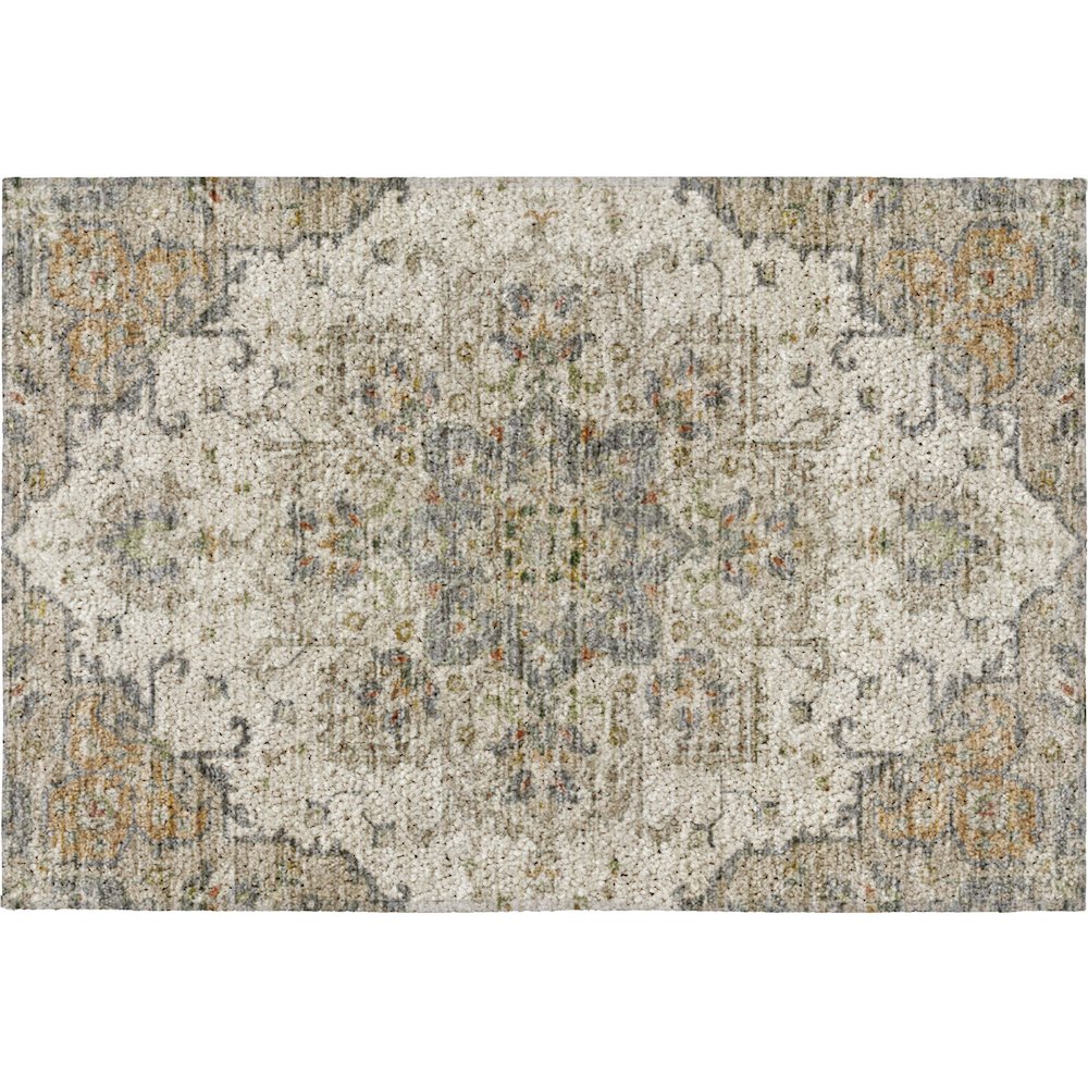 Indoor/Outdoor Silk Road Ivory 1'8" x 2'6" Rug. Picture 1