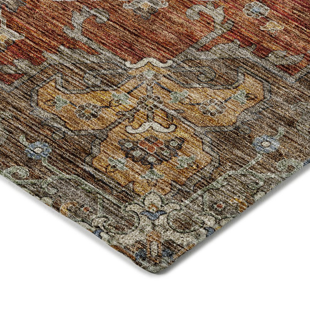 Indoor/Outdoor Silk Road Paprika 1'8" x 2'6" Rug. Picture 2