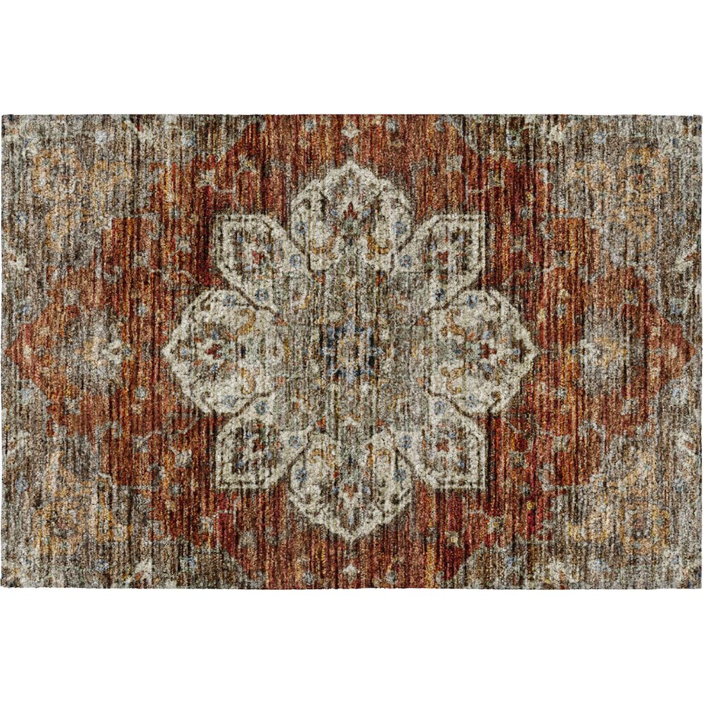 Indoor/Outdoor Silk Road Paprika 1'8" x 2'6" Rug. Picture 1