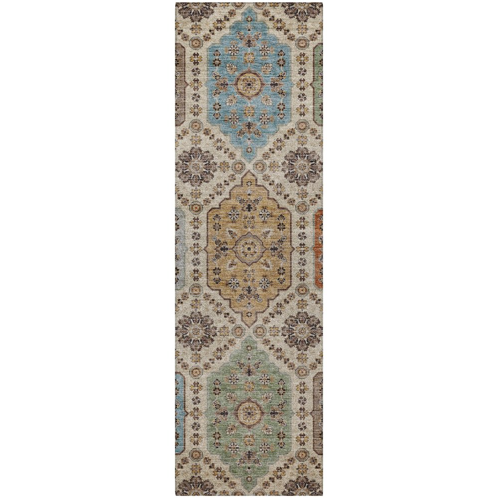Indoor/Outdoor Silk Road Linen 2'3" x 7'6" Runner Rug. Picture 1