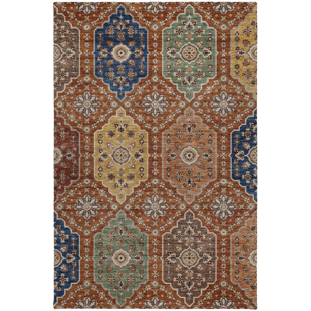 Indoor/Outdoor Silk Road Paprika 2'6" x 3'10" Rug. Picture 1