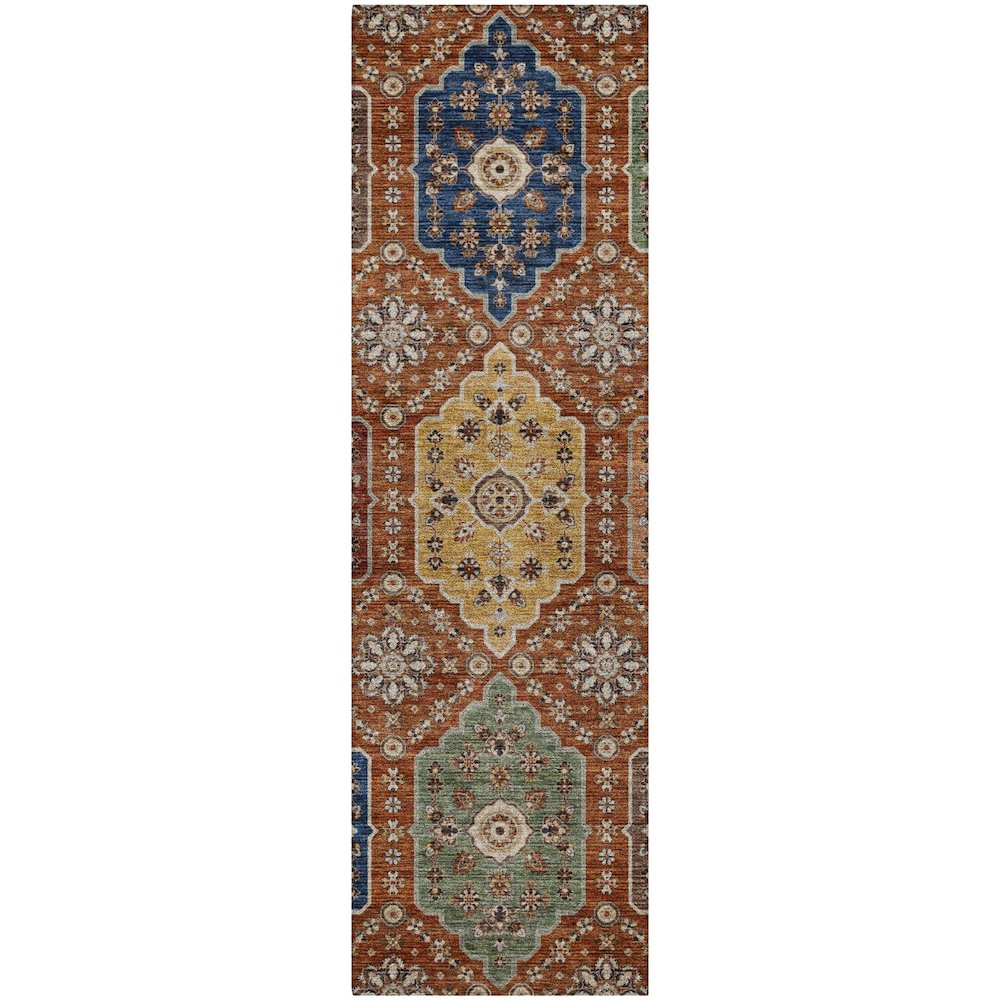 Indoor/Outdoor Silk Road Paprika 2'3" x 7'6" Runner Rug. Picture 1