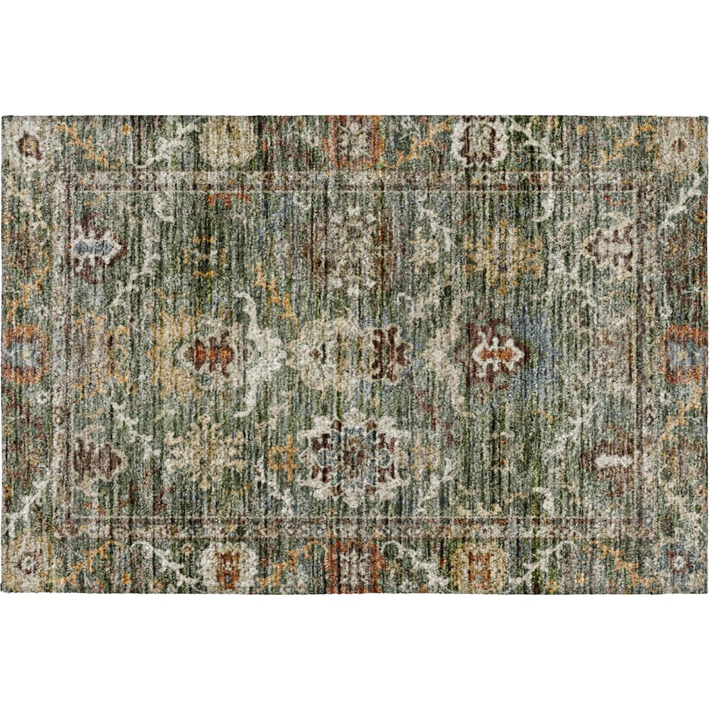 Indoor/Outdoor Silk Road Basil 1'8" x 2'6" Rug. Picture 1
