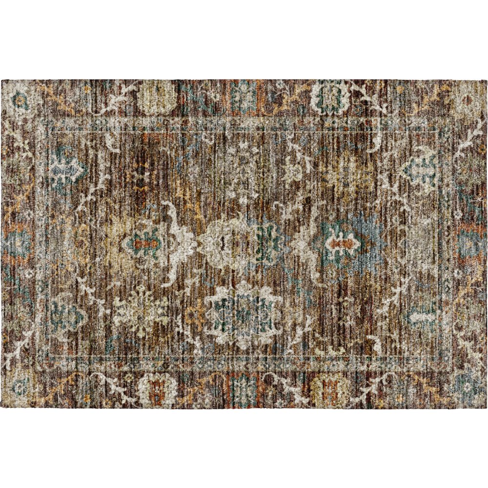 Indoor/Outdoor Silk Road Chocolate 1'8" x 2'6" Rug. Picture 1