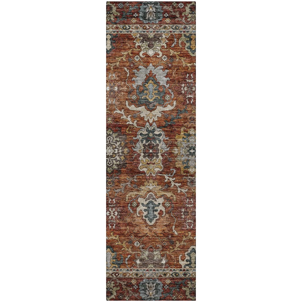 Indoor/Outdoor Silk Road Paprika 2'3" x 7'6" Runner Rug. Picture 1