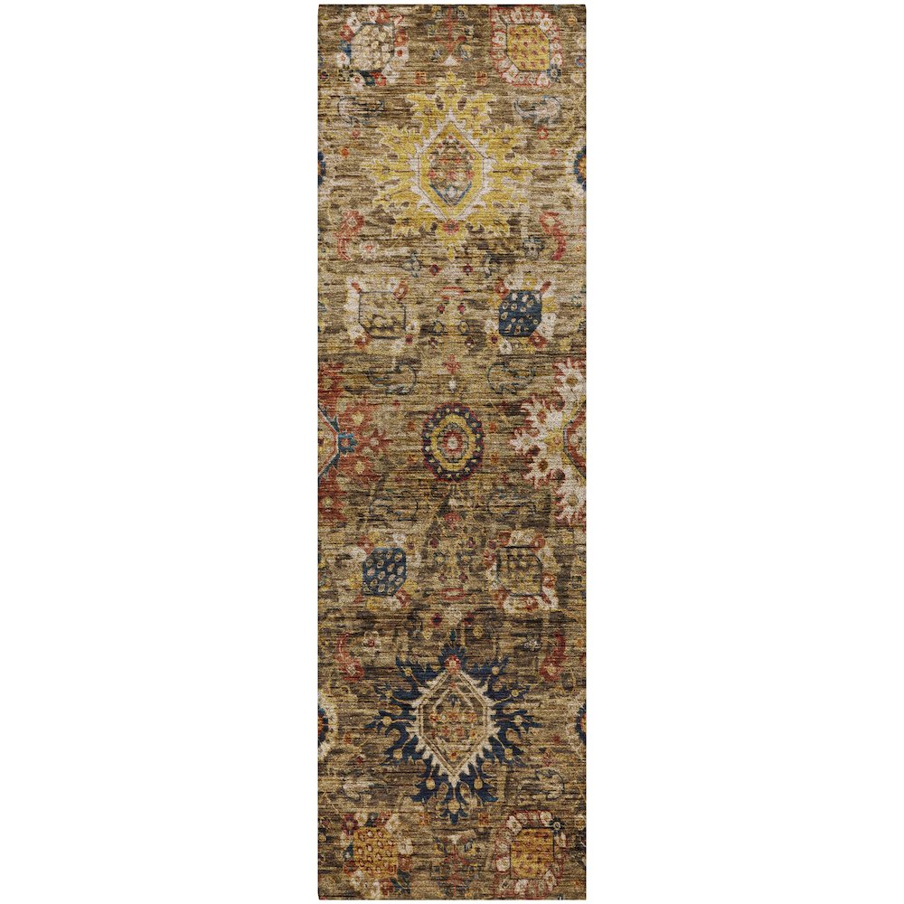 Indoor/Outdoor Silk Road Clove 2'3" x 7'6" Runner Rug. Picture 1