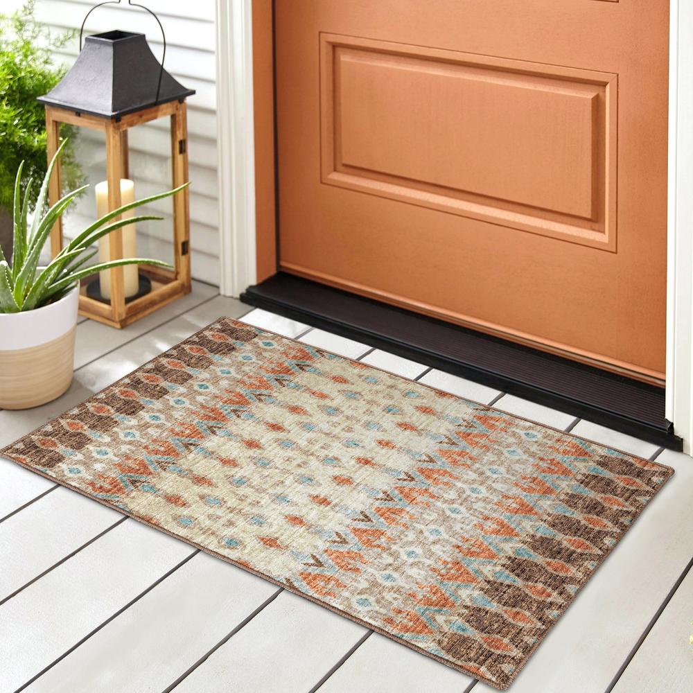 Brisbane BR1 Mocha 1'8" x 2'6" Rug. Picture 2