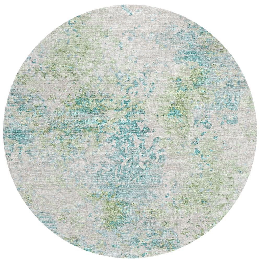 Indoor/Outdoor Accord AAC35 Green Washable 8' x 8' Round Rug. Picture 1