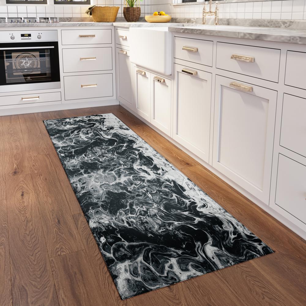 Karina Taboo Modern Abstract 2'3" x 7'6" Runner Rug Taboo AKC44. Picture 1