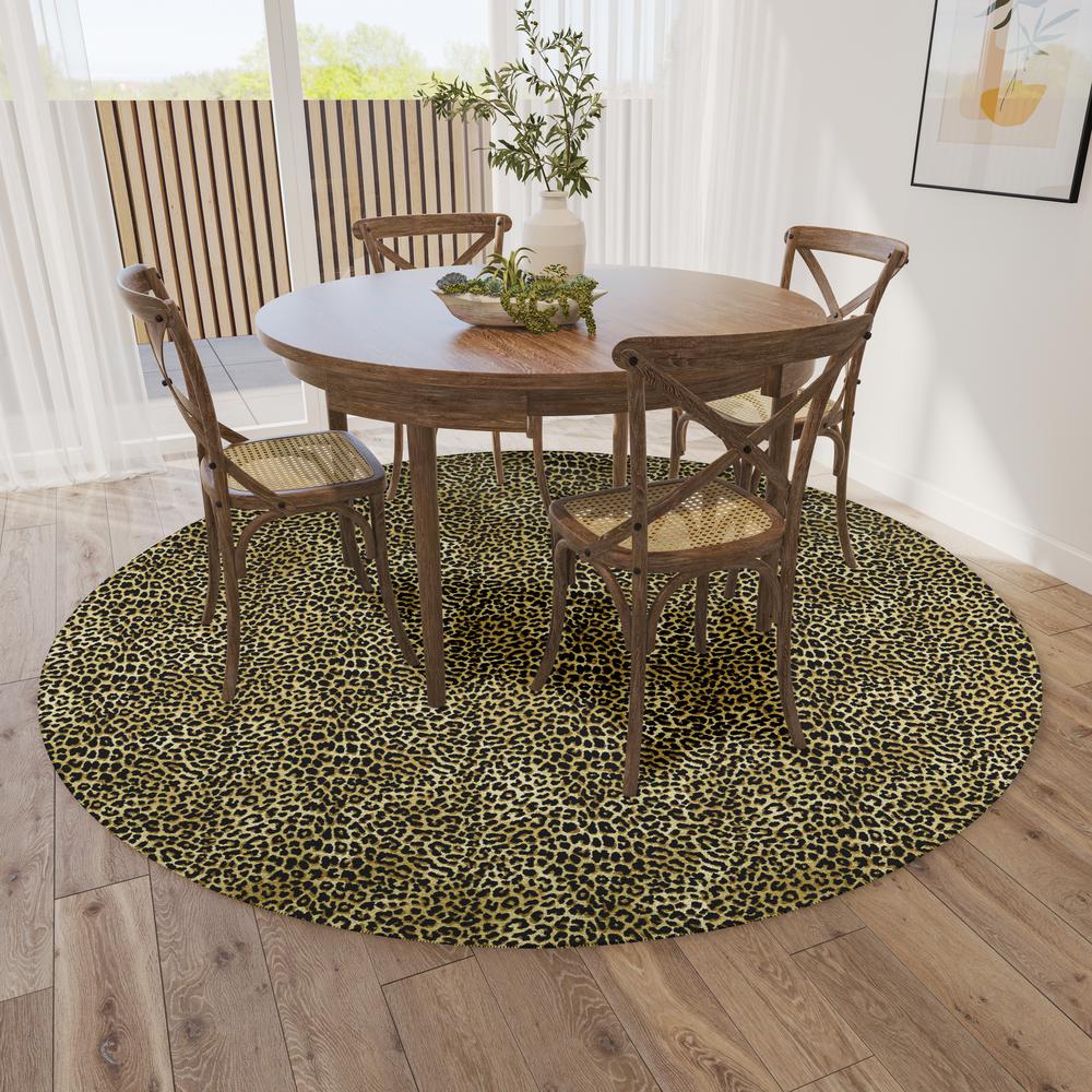 Safari Gilded Animal Animal Print 8' x 8' Area Rug Gilded ASF32. Picture 1